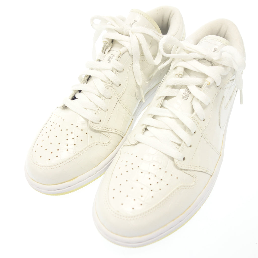 美品◆ナイキ スニーカー エアジョーダン 1 レトロ ロー クロコダイル 309192-103 メンズ ホワイト 28.0cm NIKE AIR JORDAN 1 RETRO LOW CROCODILE【AFD1】