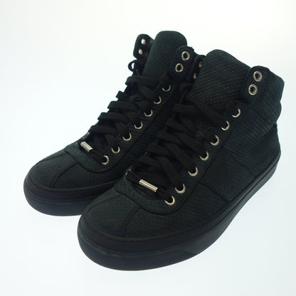 Good Condition◆JIMMY CHOO Sneakers High Cut Star Studs Punching Made in Italy Men's 39 Black JIMMY CHOO [AFC47] 