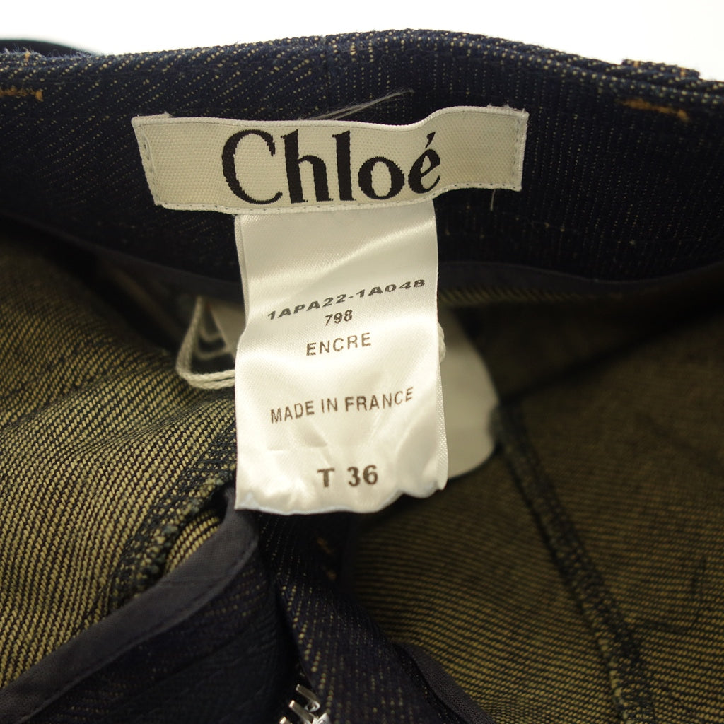 Very good condition◆Chloe Denim 1APA22-1A048 Bell Bottom Patch Ladies Indigo Size 36 Chloe [AFB34] 