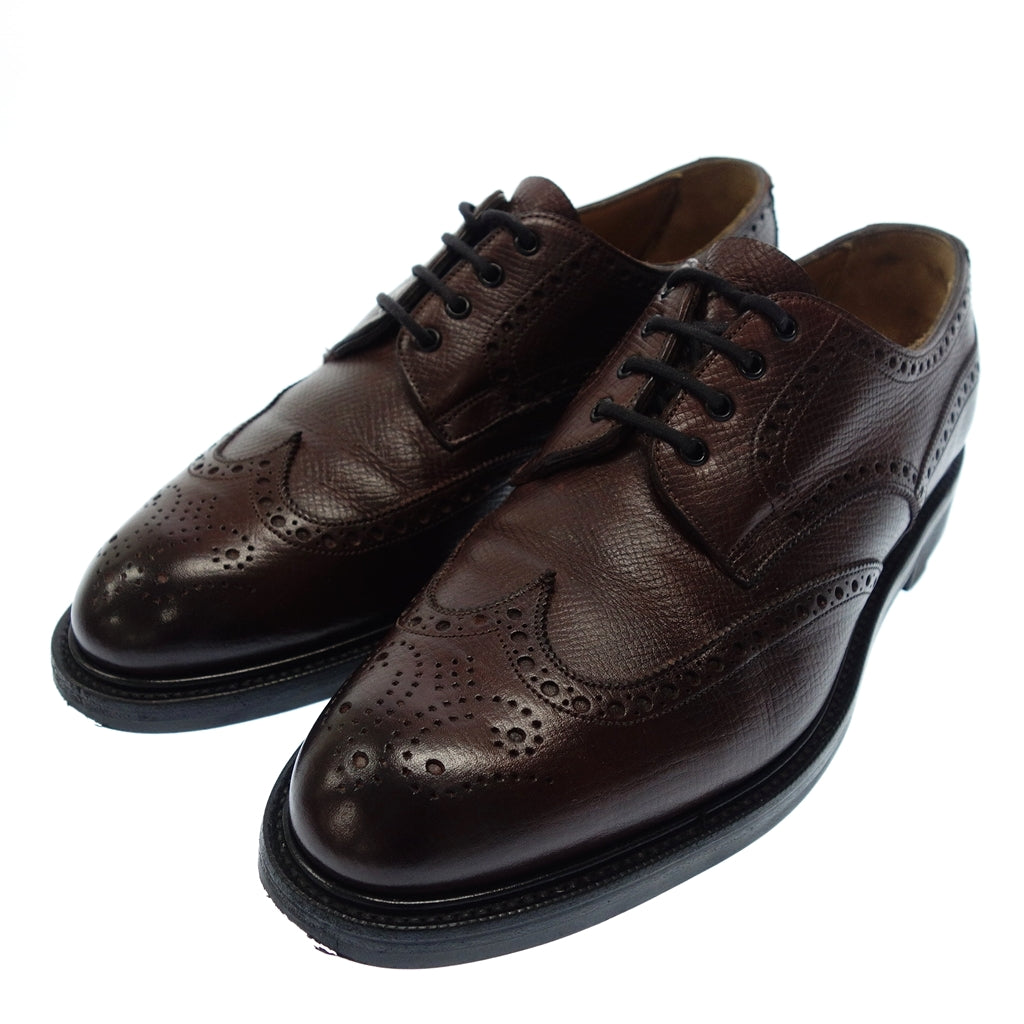 状况良好◆Edward Green 皮鞋 Wing Tip BORROWDALE 犹他小牛皮男式 7.5 棕色 EDWARD GREEN [LA] 