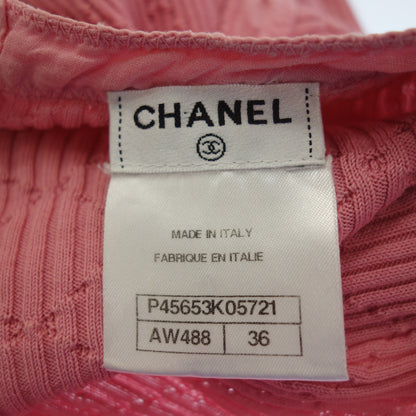 Good condition ◆ Chanel knit dress here mark P45 ladies pink 36 CHANEL [AFB5] 