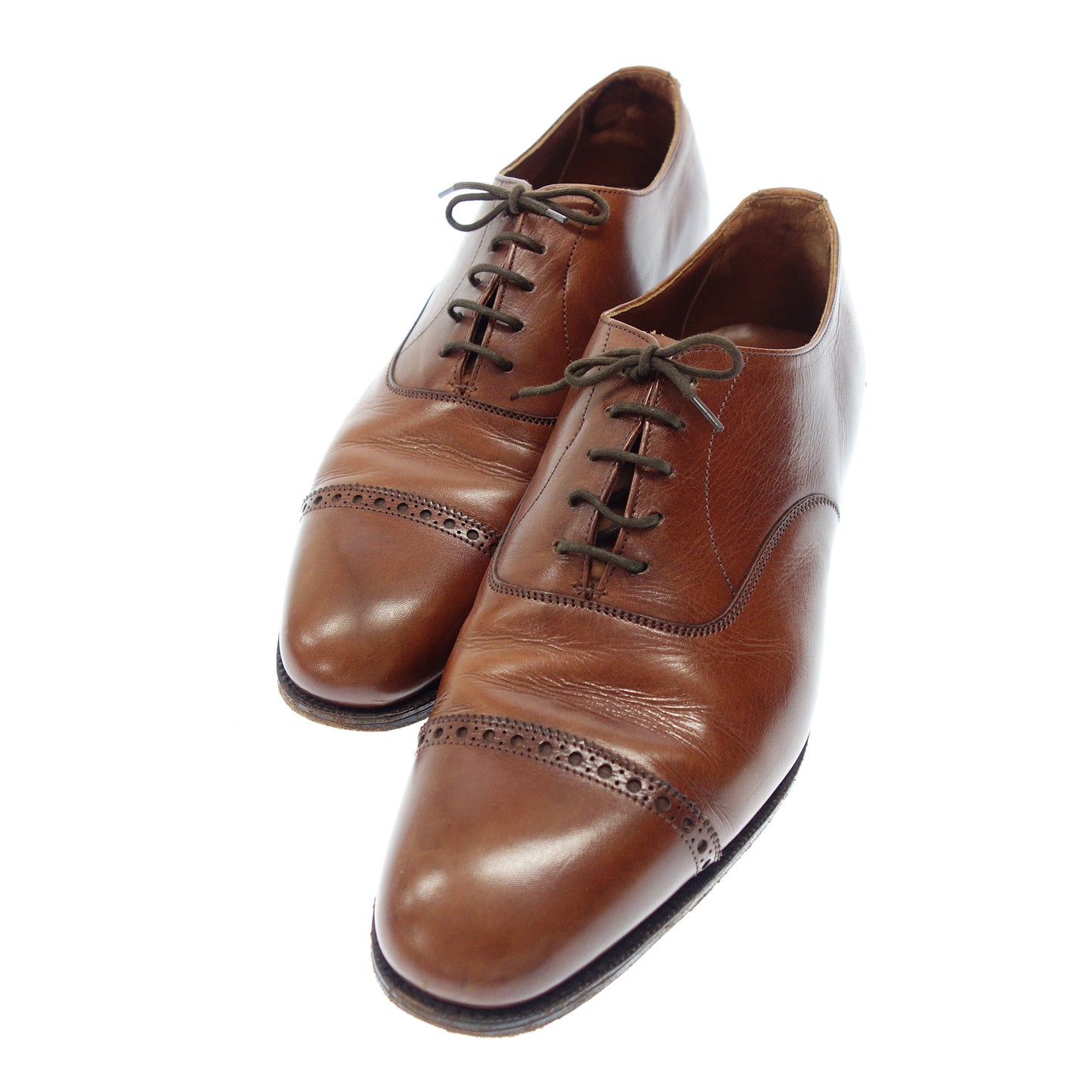 Used Edward Green Leather Shoes Punched Cap Toe Old Logo 88 Men's Brown Size 7.5E EDWARD GREEN [LA] 