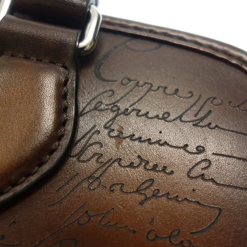 Good condition ◆ Berluti Briefcase Calligraphy Angour Gulliver Scritto Leather Shoulder Men's Brown Berluti [AFE9] 