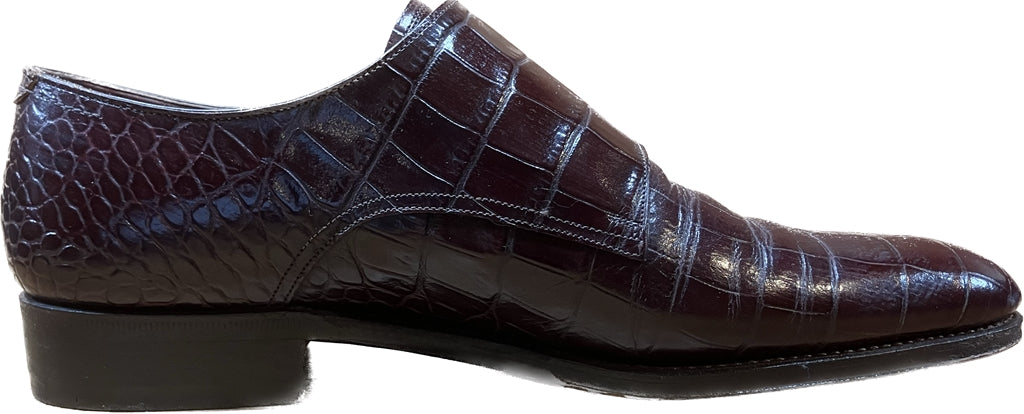美品◆トレーディングポスト レザーシューズ ダブルモンク クロコ型押し 赤茶系 7 Trading Post