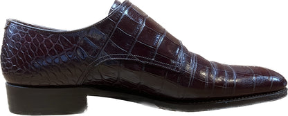 美品◆トレーディングポスト レザーシューズ ダブルモンク クロコ型押し 赤茶系 7 Trading Post