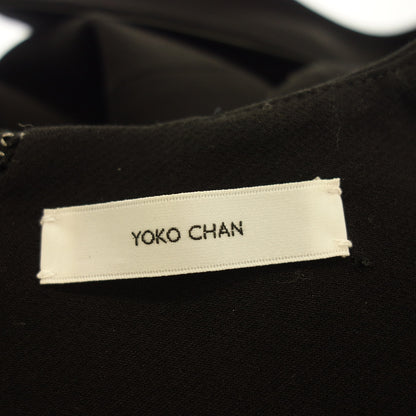 状况非常好 ◆ Yoko Chan 无袖连衣裙珍珠女式黑色尺码 38 YED-117-010 YOKO CHAN [AFB4] 