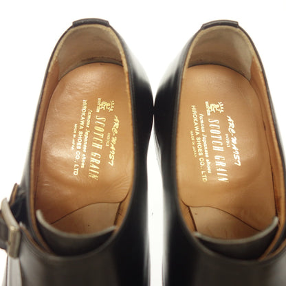 Very good condition◆Scotch grain leather shoes double monk NL-2221 Men's black size 24.5 SCOTCH GRAIN [AFC31] 