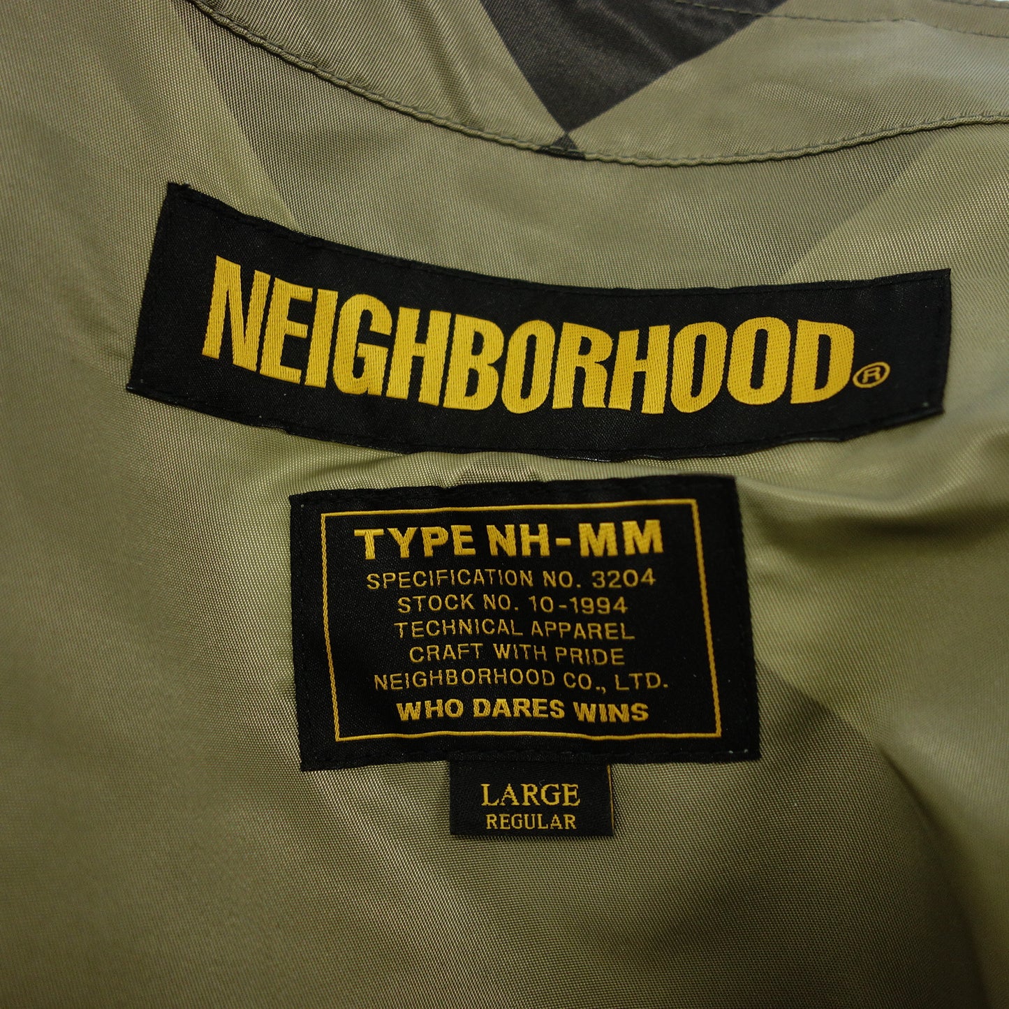 Good Condition ◆ Neighborhood G-1 TYPE NH-MM Colorless Blouson Nylon Diamond Checker Men's L Khaki NEIGHBORHOOD [AFB37] 