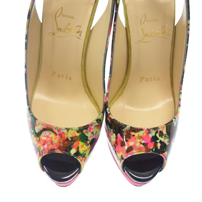 Used Christian Louboutin Patent Leather Heel Mule Ladies 35 Multicolor Christian Louboutin [AFC6] 