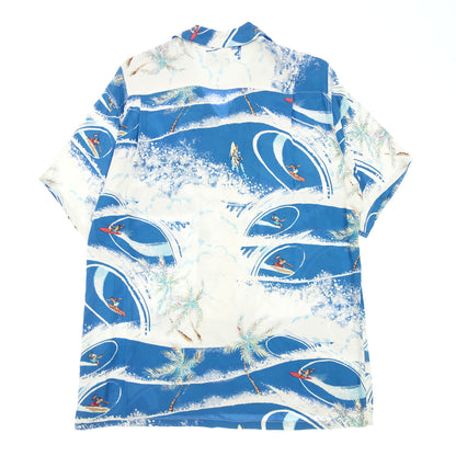 Keoni of Hawaii Aloha Shirt by SUNSURF Surfer Pattern Men's Blue L KEONI OF HAWAII [AFB22] [Used] 