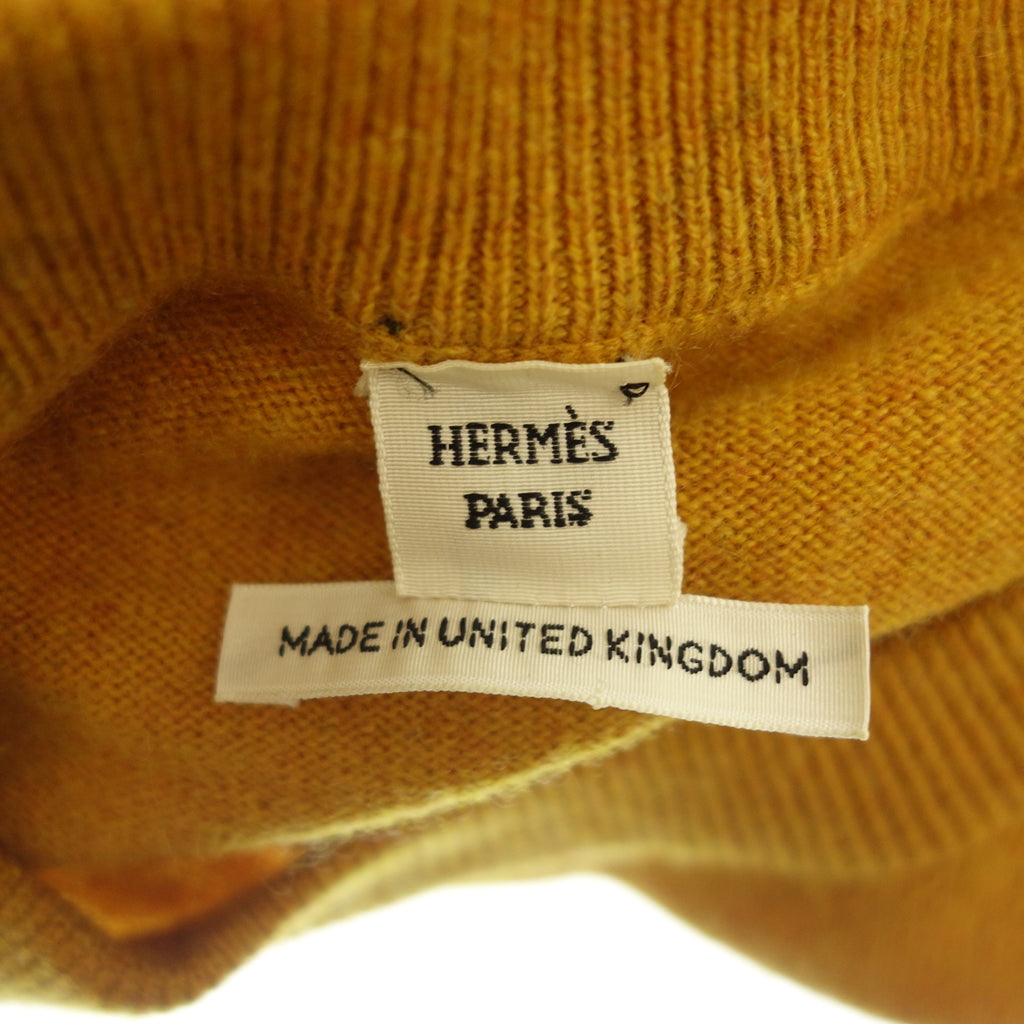 Good condition◆Hermes knit tops cashmere ladies yellow size 34 HERMES [AFB51] 