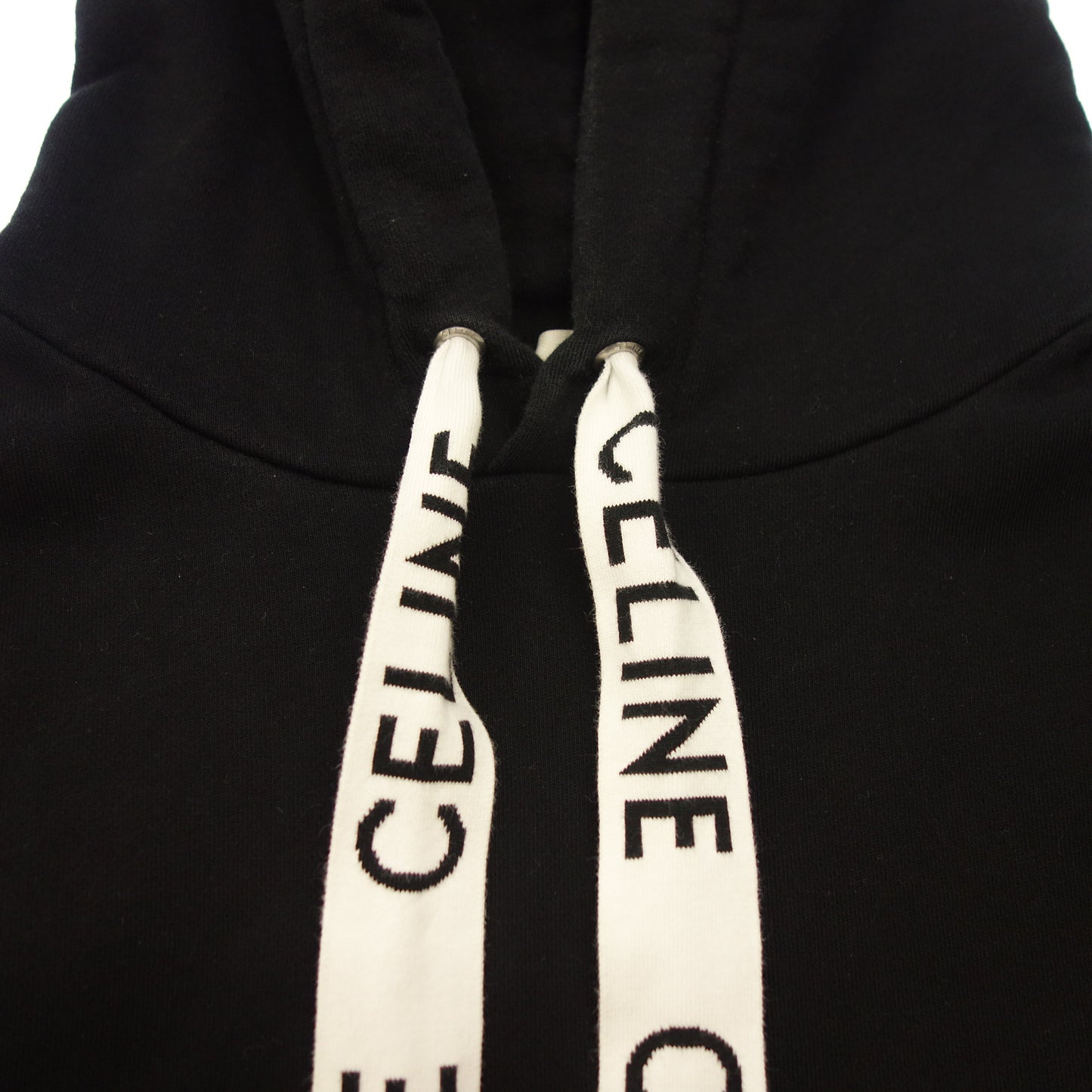 Used ◆CELINE Pullover Parka Logo Drawcord 2Y468670Q Black Men's Size XL CELINE [AFB43] 