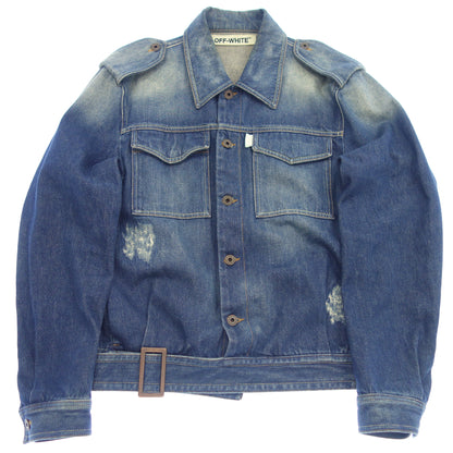 中古◇オフホワイト デニムジャケット 15AW サイズM レディース 青系 中古◇オフホワイト デニムジャケット 15AW サイズM レディース 青系