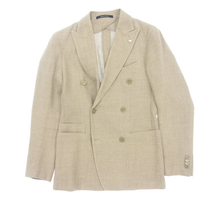 Good condition ◆ TAGLIATORE Tailored Jacket 6B Double Breasted Wool Linen 1SGG20Z Men's Size 44 Beige TAGLIATORE [AFB34] 