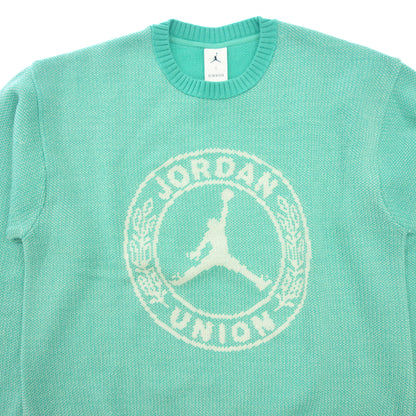 Like new ◆ Nike x Jordan Union collaboration crew neck knit sweater 23SS DV7355-348 Men's Green Size L NIKE x JORDAN UNION SWEATER [AFA22] 