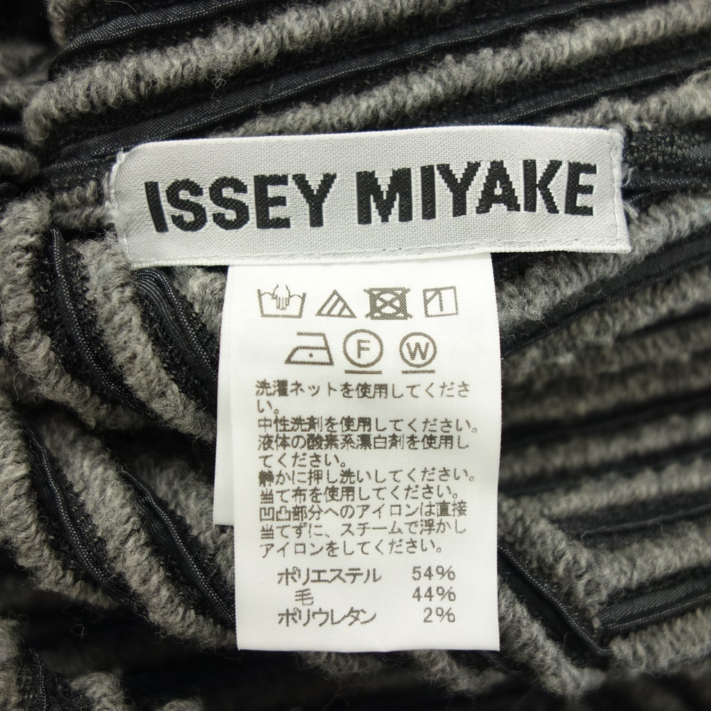 Good Condition◆Issey Miyake Tunic IM84FJ515 High Neck Knit Women's Gray Size 2 ISSEY MIYAKE [AFB33] 