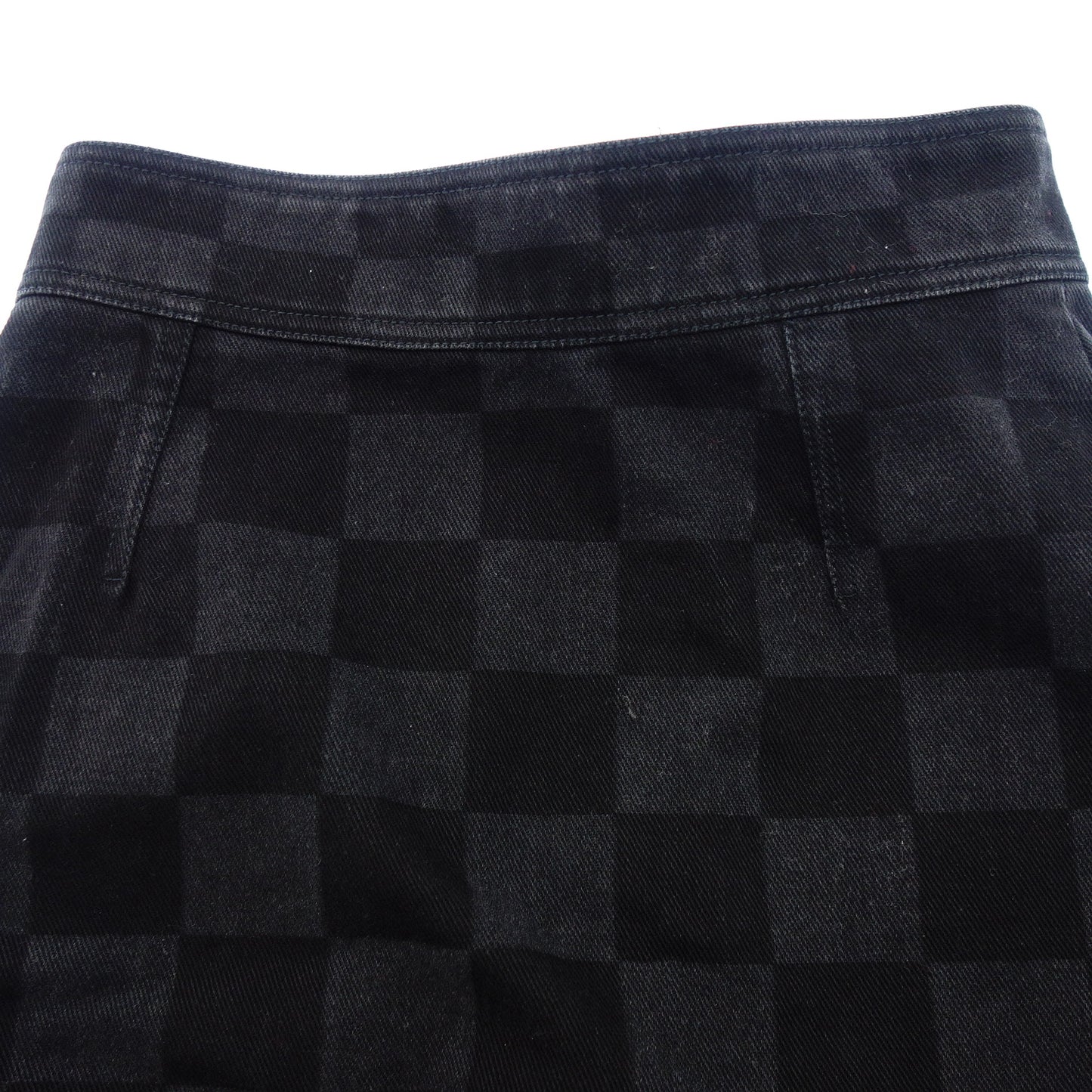 Louis Vuitton Damier Denim Skirt RW222J NY9 FNSK06 Women's Dark Gray 34 Louis Vuitton [AFB50] [Used] 