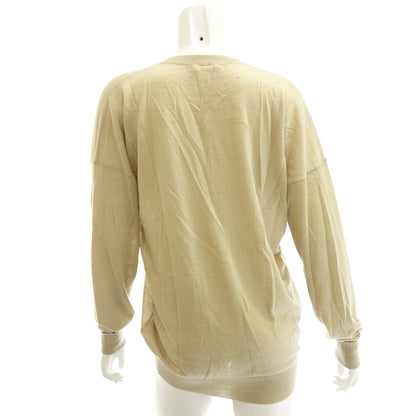 Used ◆Chloe Knit Sweater V-neck Long Sleeve Merino Wool Women's Beige Size M Chloe [AFB19] 