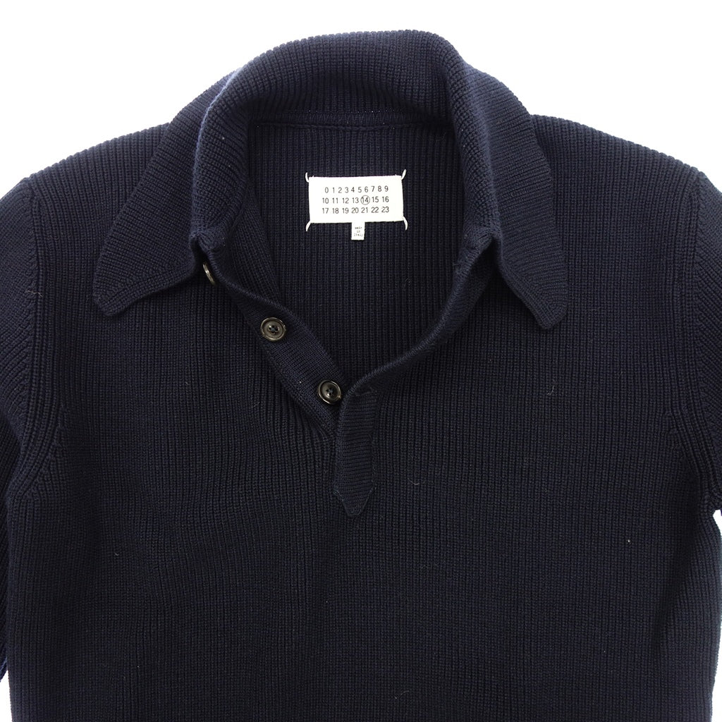 状况良好◆Maison Margiela Polo 针织毛衣 21AW 男士海军蓝尺码 M S50HA1016 S17781 MAISON MARGIELA [AFB35] 