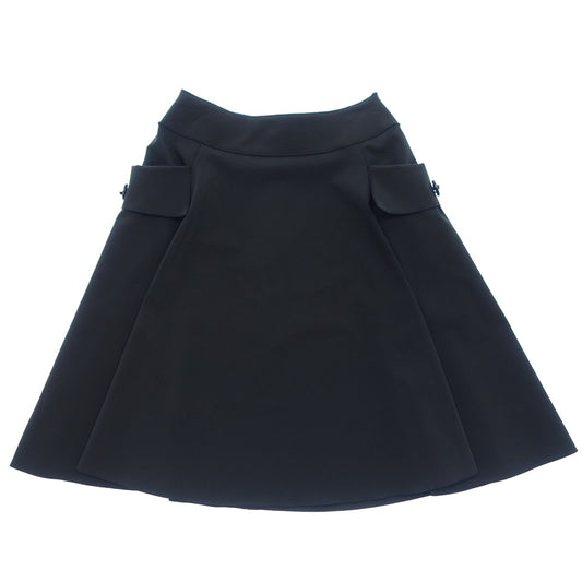 Good condition ◆ FOXEY NEW YORK Flare Skirt Pocket 25186 Women's 38 Black FOXEY NEW YORK [AFB19] 