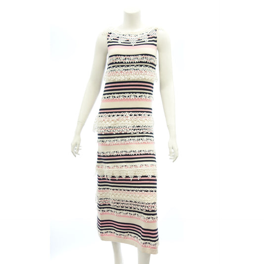 Used ◆CHANEL Knit Dress Sleeveless Coco Mark Pearl P40 Cashmere Women's Multicolor Size 38 CHANEL [AFB16] 