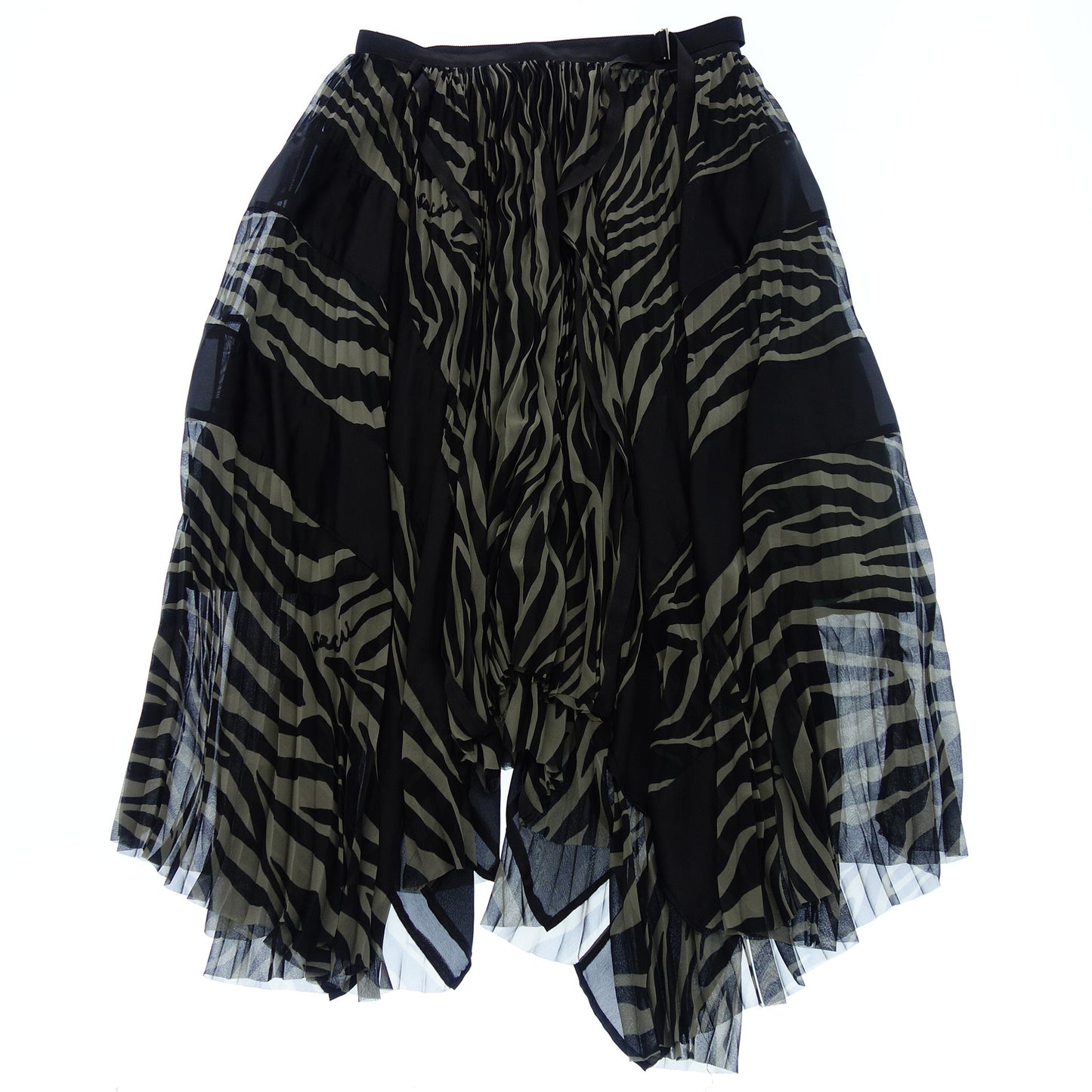 Good condition◆Sacai wrap skirt all over pattern 20-04918 size 2 ladies black sacai [AFB20] 