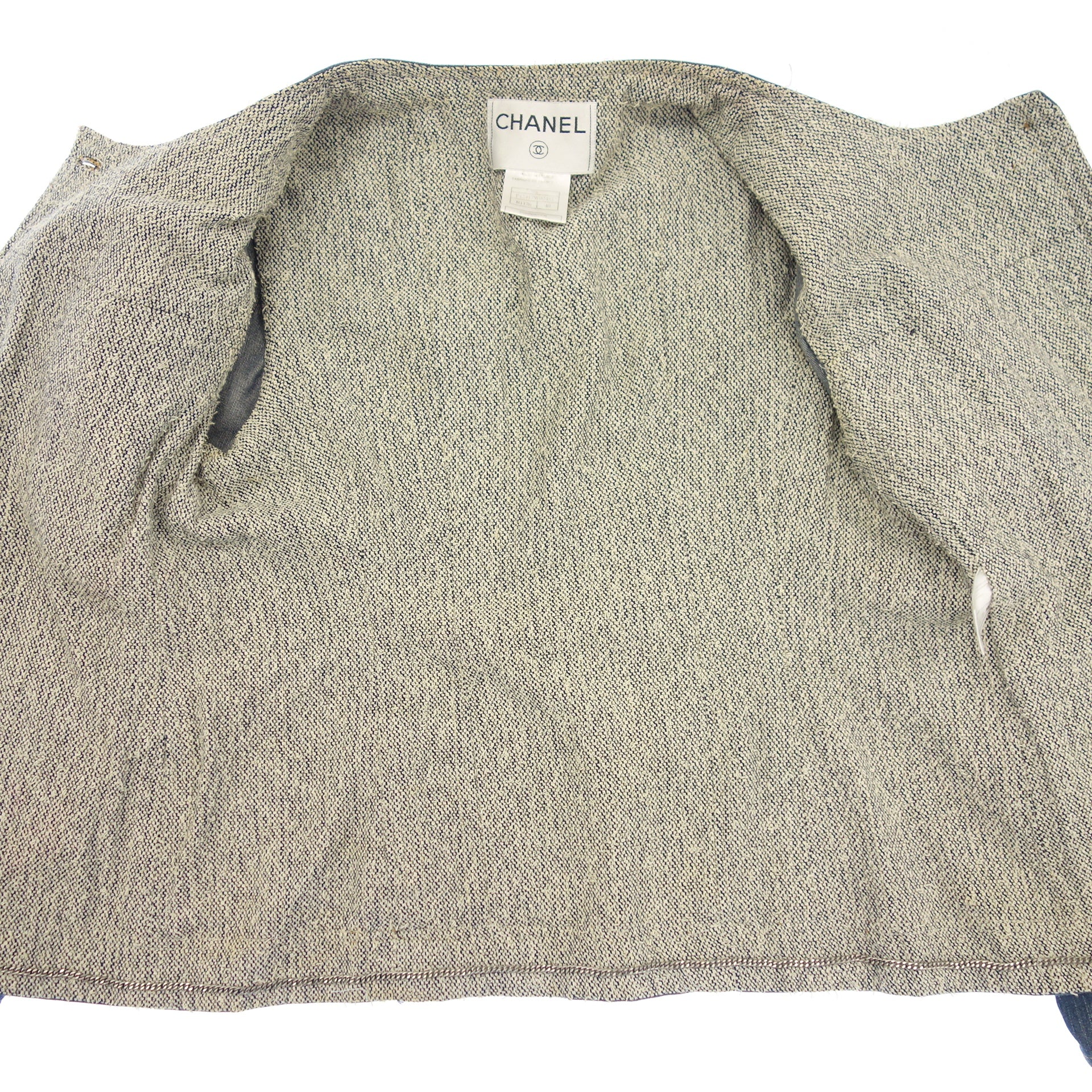 中古◇シャネル ノーカラーデニムジャケット ココボタン 99C 裏