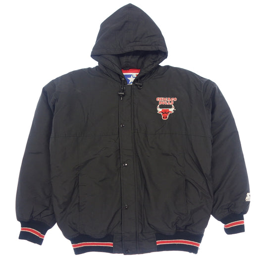 Used ◆Starter Blouson Hoody Jacket Chicago Bulls Men's Black Size L STARTER [AFA12] 