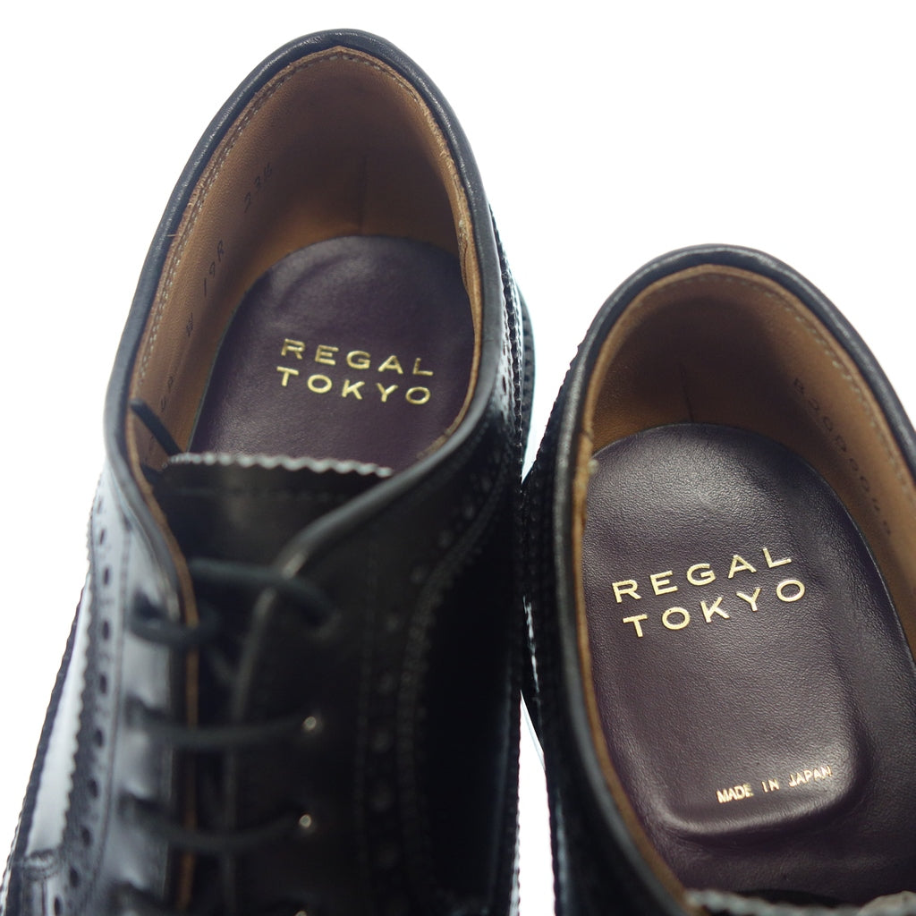 Good Condition ◆ Regal Tokyo Leather Shoes Wing Tip W19R EB Men's 23.5 Black REGAL TOKYO [AFD1] 