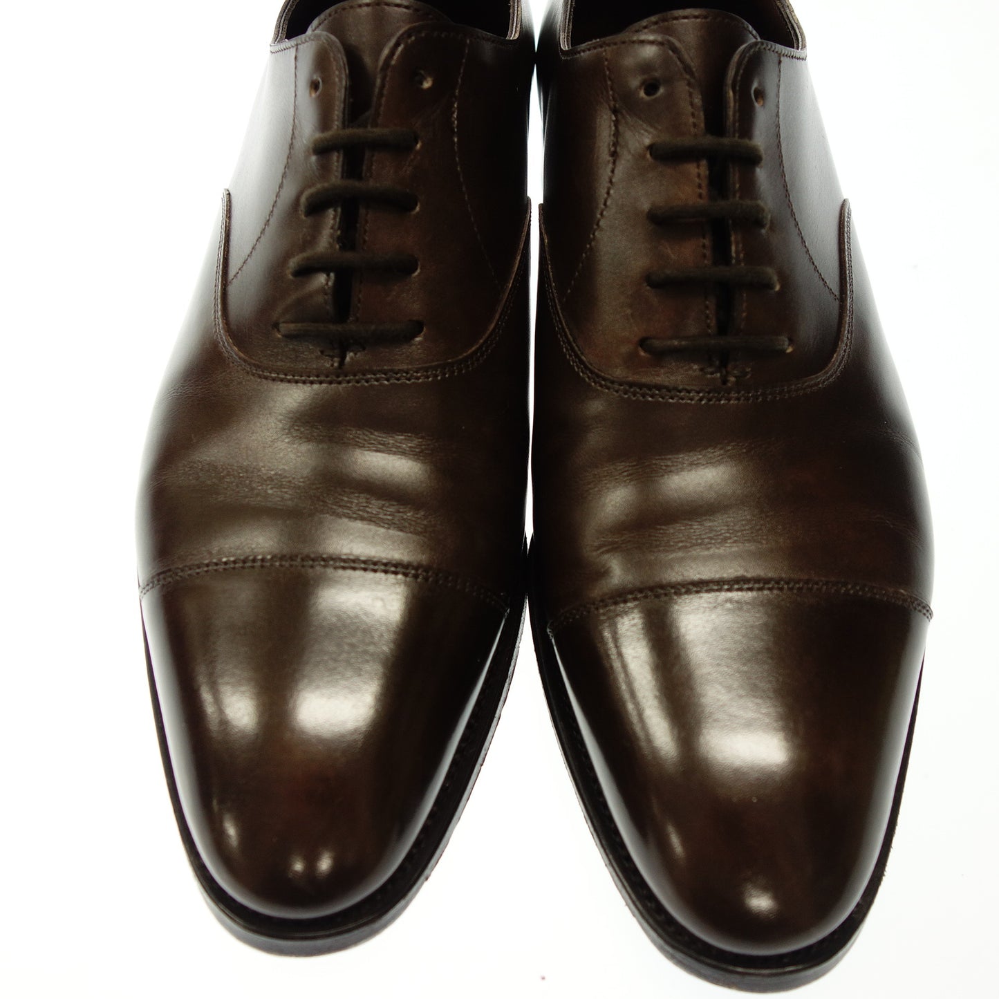 美品◆ジョンロブ CITY Ⅱ シティ キャップトゥ レザー シューズ メンズ 7E 茶系 JOHN LOBB【LA】