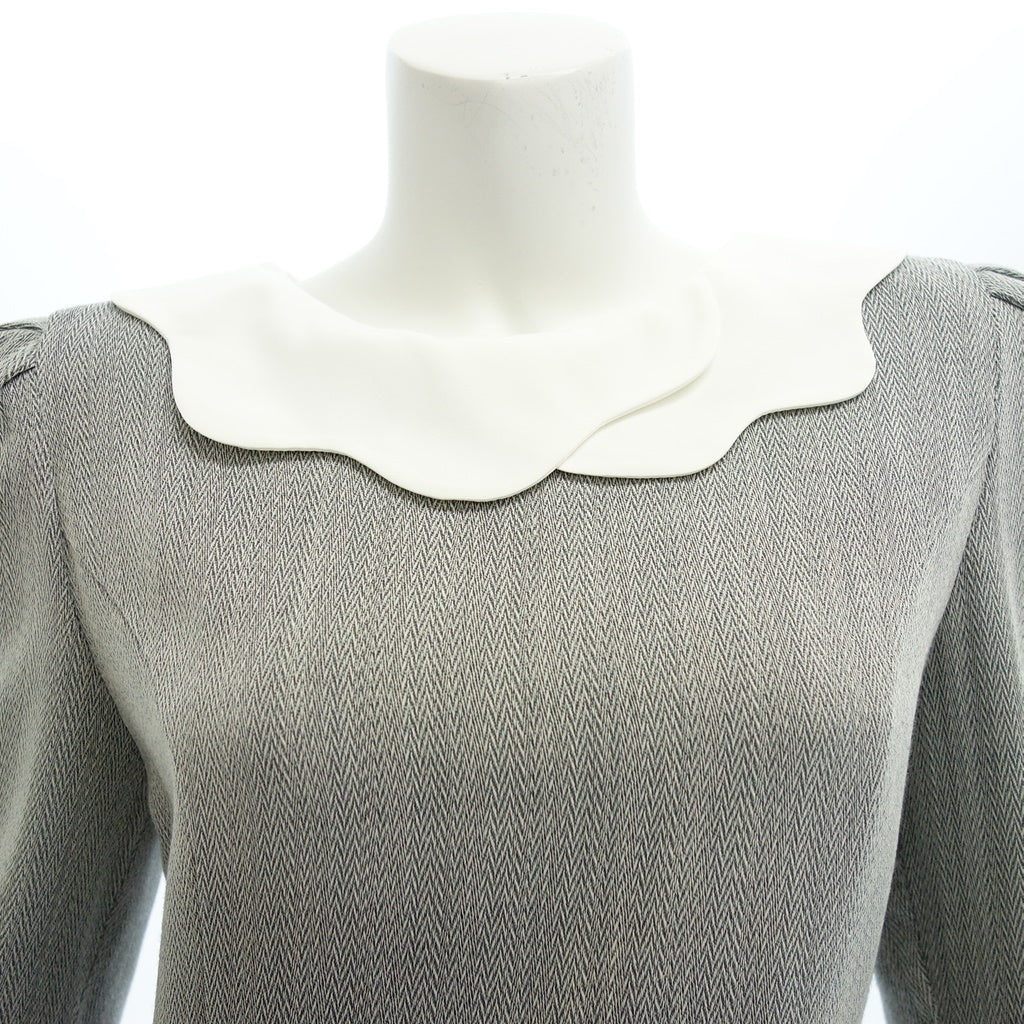 Used ◆YUKITRII Collared Dress Long Sleeve Wool Women's 9 Gray YUKITRII [AFB19] 