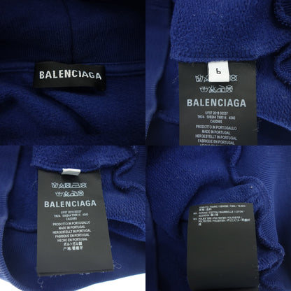 バレンシアガ プルオーバーパーカー バックロゴ キッズ ネイビー 6 BALENCIAGA【AFB4】【中古】