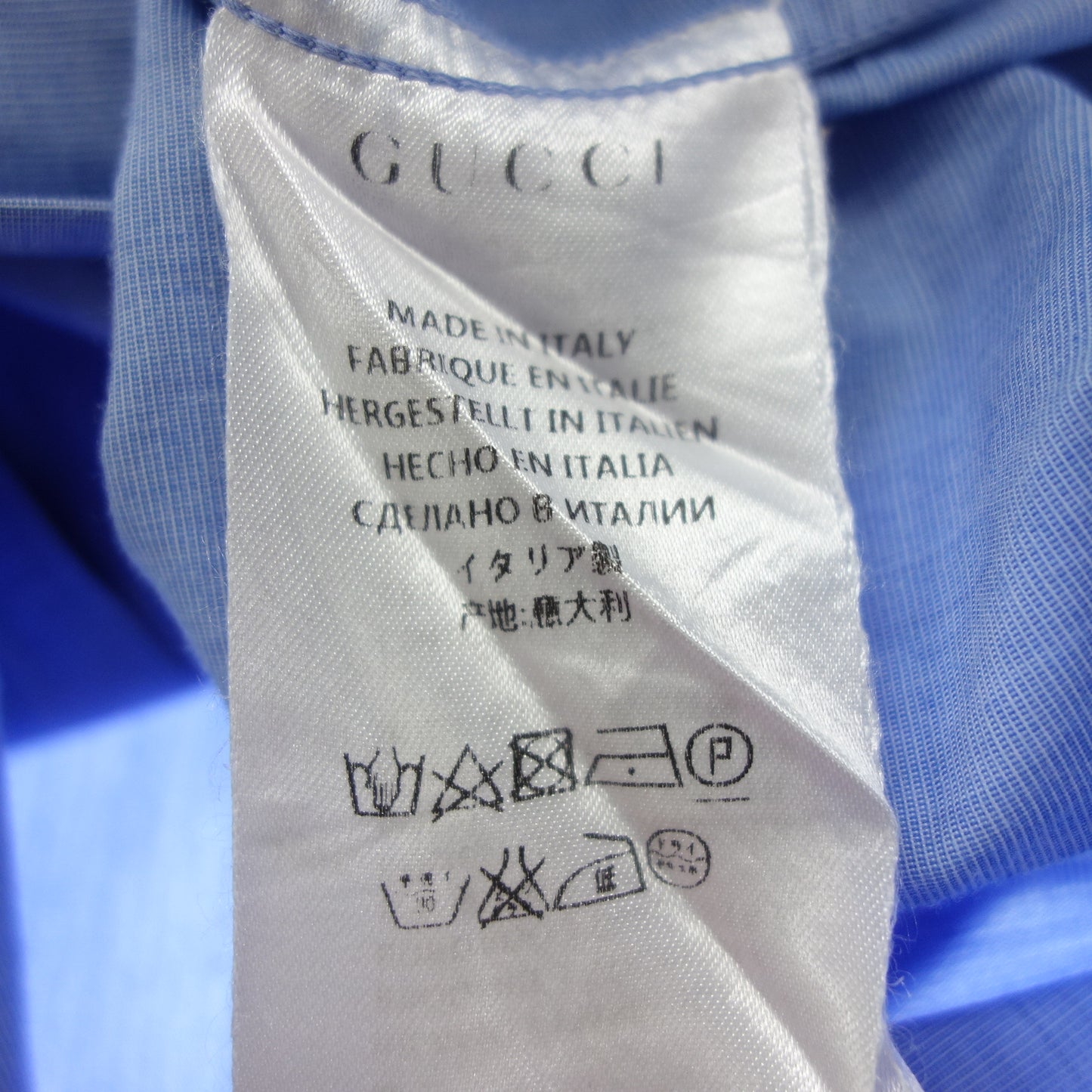 Gucci shirt classic men's blue 38 GUCCI [AFB20] [Used] 