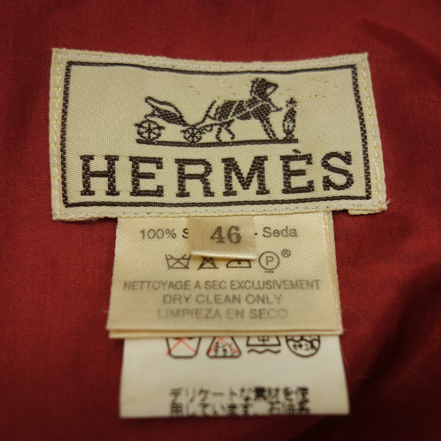 Used ◆Hermes Vest Silk Scarf Pattern Multicolor Size 46 Men's HERMES [AFB28] 