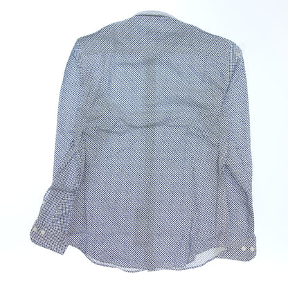 Zegna long sleeve shirt slim fit all over pattern Z men's S blue x white Z ZEGNA [AFB24] [Used] 