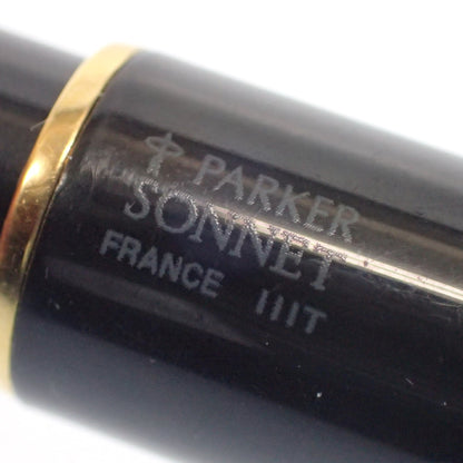 品相良好◆派克钢笔 Sonnet IIIT 笔尖 18K750 黑色 x 金色 PARKER SONNET [AFI11] 