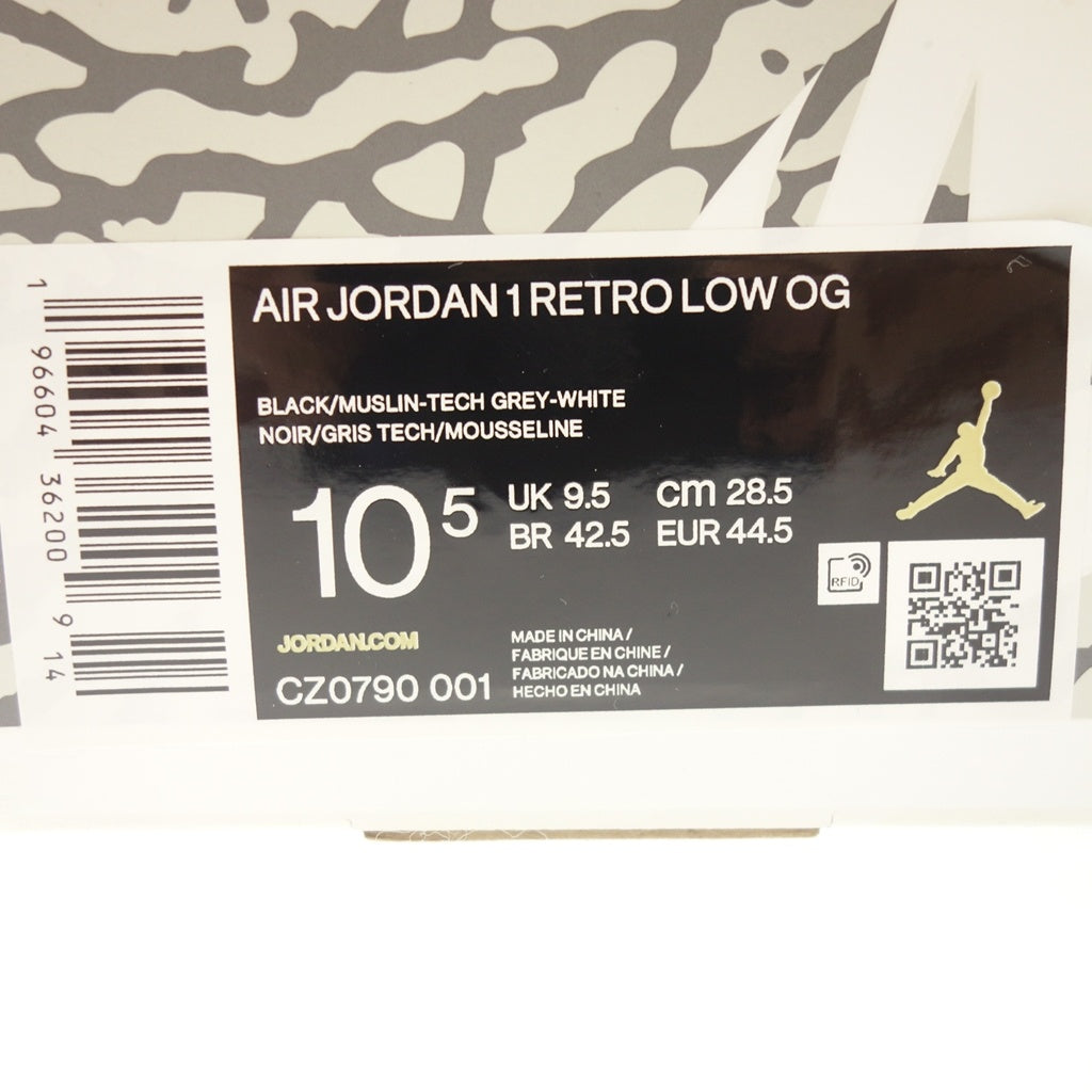 未使用 ◆ 耐克运动鞋 Air Jordan 1 复古低帮黑水泥 CZ0790-001 男士黑色尺码 28.5 厘米 NIKE AIR JORDAN1 [AFD8] 