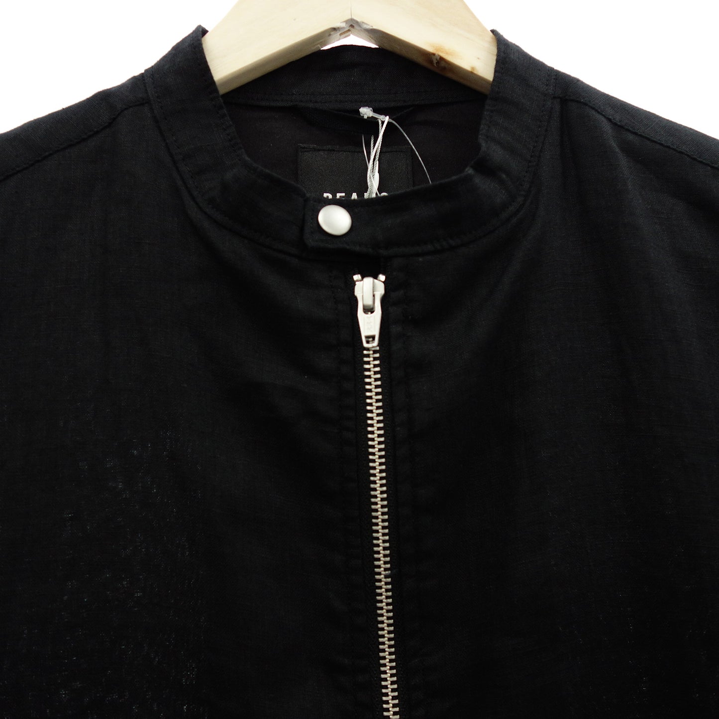 BEAMS Riders Jacket 11-18-5927 Single 100% Linen Black Size S Men's BEAMS [AFB45] [Used] 