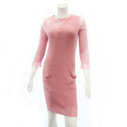 Good condition ◆ Chanel knit dress here mark P45 ladies pink 36 CHANEL [AFB5] 