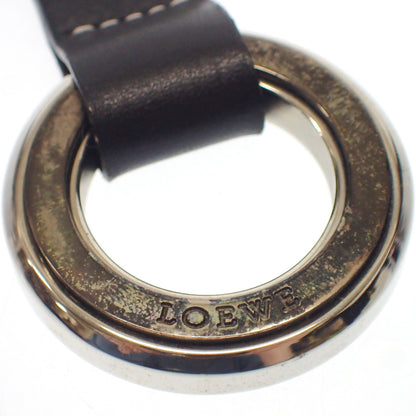 Used ◆LOEWE Key Ring Anagram Leather Silver x Black LOEWE [AFI17] 