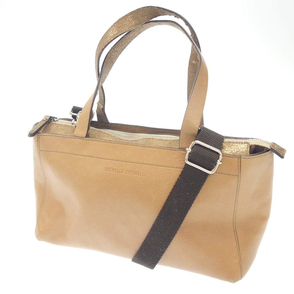 Used ◆Brunello Cucinelli 2Way Leather Bag Shoulder Brown BRUNELLO CUCINELLI [AFE6] 