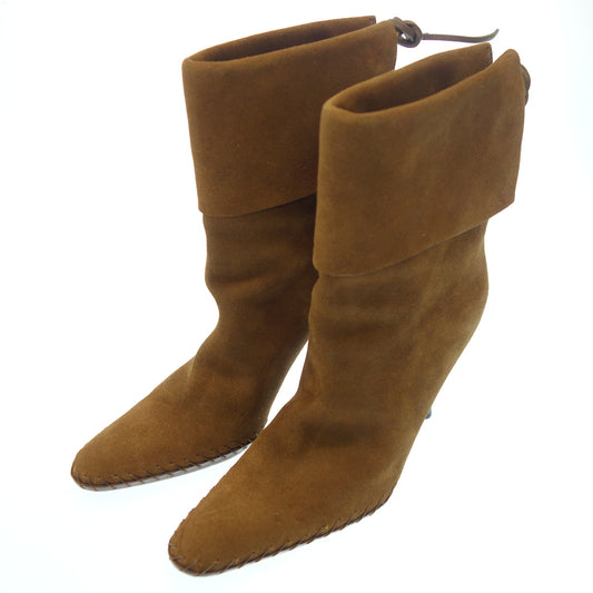 Good condition ◆ Gucci heel boots suede ladies 37 brown GUCCI [AFC40] 