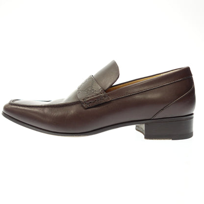 Good condition ◆ Gucci Leather Loafer GG Men's 39E Brown GUCCI [AFC3] 