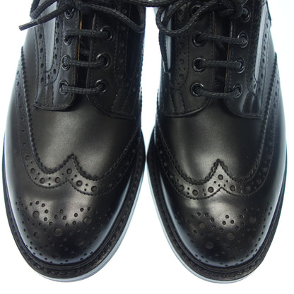 Like new ◆ Tricker's Burton Brogue Shoes 5633/10 UK9 Men's Black Wing Tip BOURTON Tricker's [AFD7] 