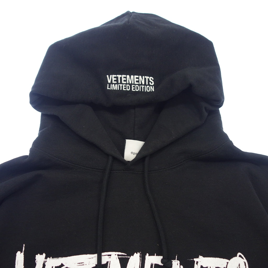 状况良好 ◆ Vetements 派克大衣世界巡回演唱会徽标连帽衫 21AW 男女通用黑色尺码 XS UA52TR910W VETements [AFB3] 