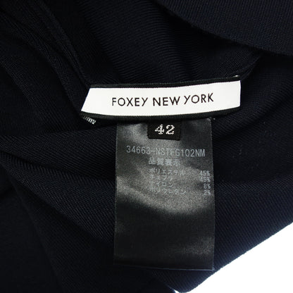 美品◆フォクシー ニューヨーク Tシャツ ニット 34663 レディース ネイビー系 サイズ42 FOXEY NEW YORK【AFB28】