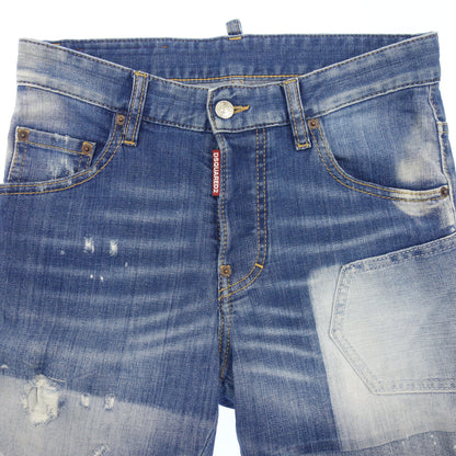 美品◆ディースクエアード デニムパンツ ジーンズ ダメージ加工 Skater Jean S71LB0456 青 メンズ サイズ42 DSQUARED2【AFB47】