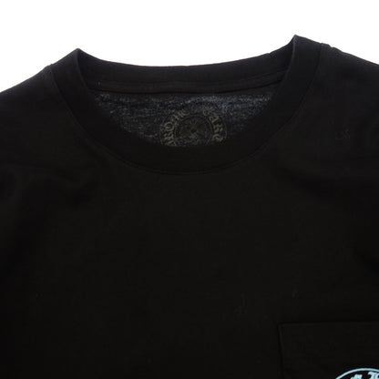 美品◆クロムハーツ ロングTシャツ ブラック プリントデザイン メンズ サイズM CHROME HEARTS【AFB31】