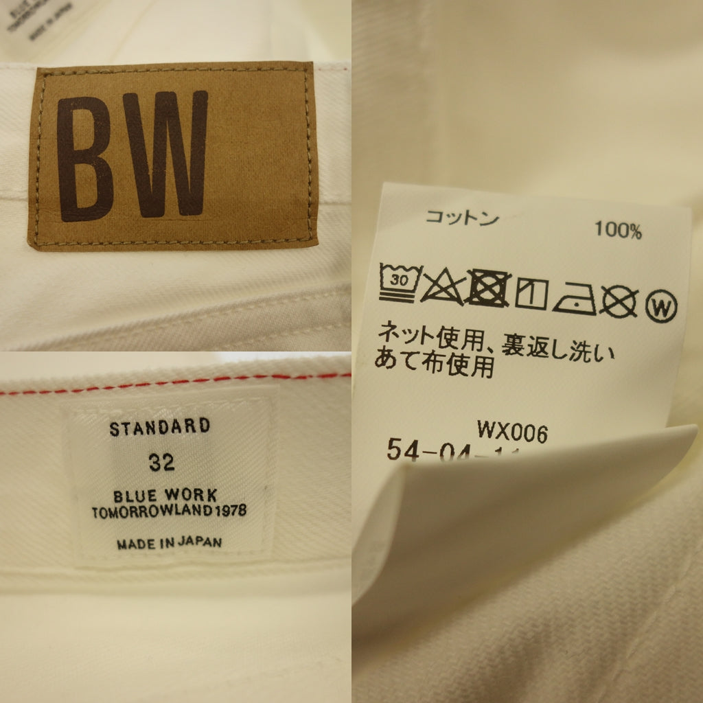 美品◆ブルーワーク デニムパンツ メンズ 32 ホワイト BULEWORK【AFB11】