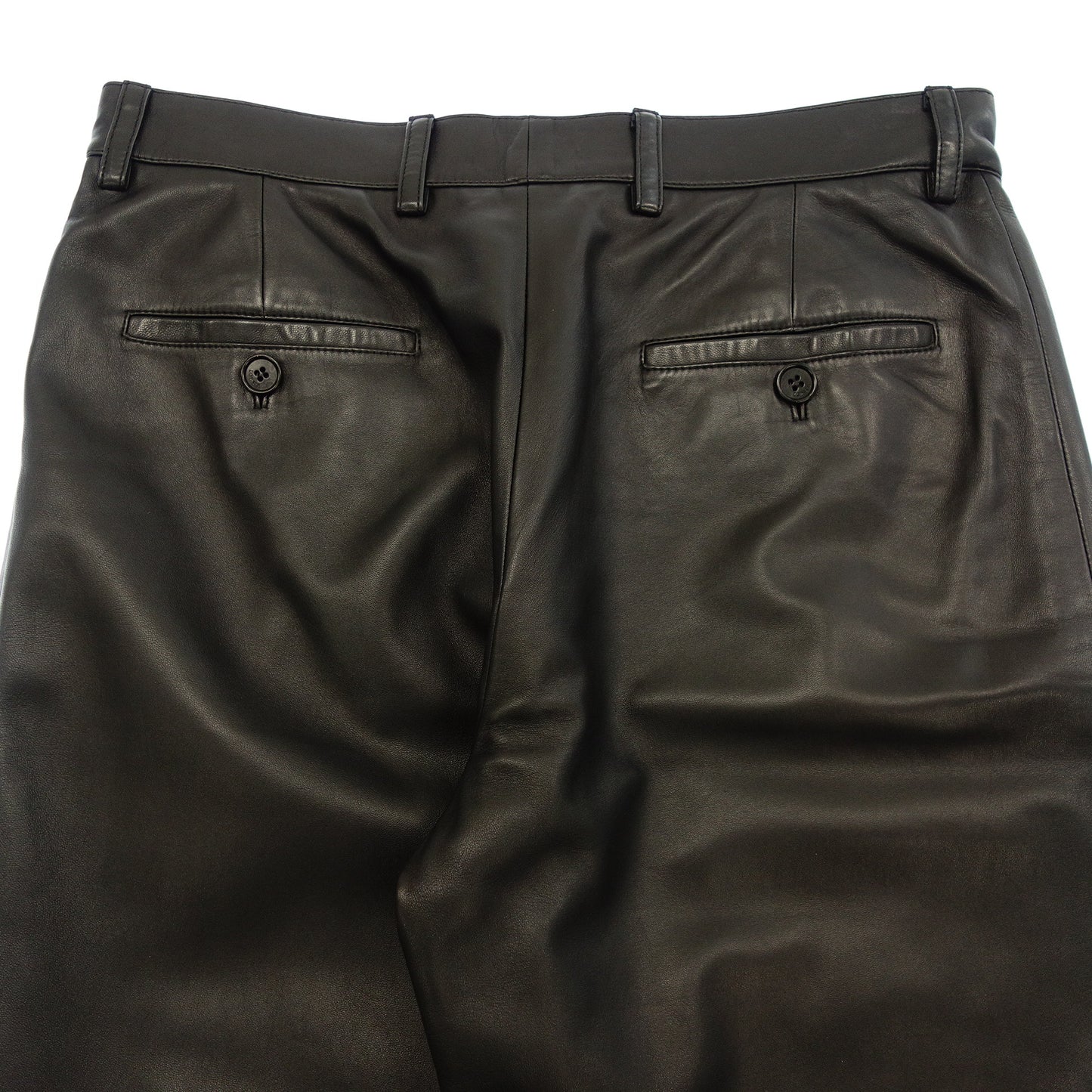 Good Condition◆LOEWE Leather Pants Lamb Leather Men's Black Size 42 LOEWE [AFG1] 